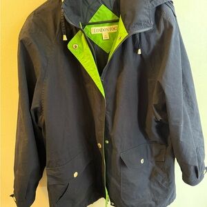 London Fog Men's Blue and Green Raincoat